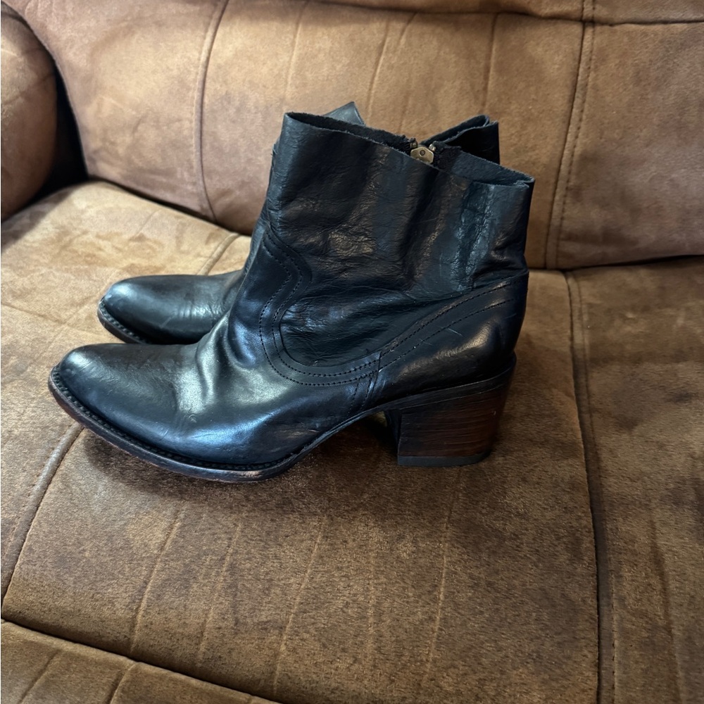 Freebird Black Leather Ankle Booties